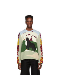 Multi colored Embroidered Crew-neck Sweater