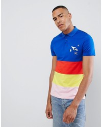 ASOS DESIGN Rugby Polo With Primary Panels And Embroidery