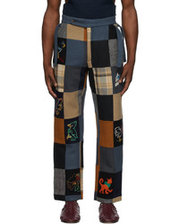 Bode Multicolor Animal Quilt Trousers
