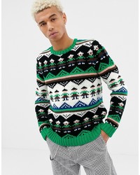 ASOS DESIGN Hand Knitted Heavyweight Jumper With Novelty Design
