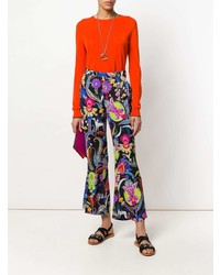 Etro Mixed Floral Print Flared Trousers