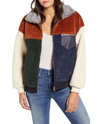 BLANKNYC Colorblock Faux Fur Jacket