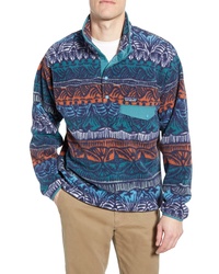 Multi colored Fleece Mock-Neck Sweater