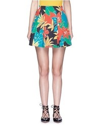 Multi colored Floral A-Line Skirt