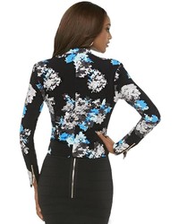 Kardashian Kollection Asymmetrical Moto Jacket Floral