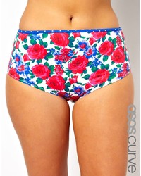 Asos Curve Bikini Pant In Floral Spot Print