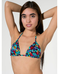 American Apparel Floral Print Nylon Tricot Triangle Bikini Top