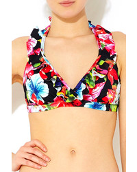 Wallis Black Tropical Bikini Top