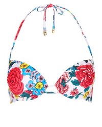 Topshop Floral Halter Bikini Top