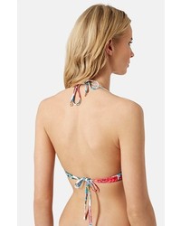 Topshop Floral Halter Bikini Top