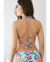 Forever 21 Tropical Floral Wrap Bikini Top
