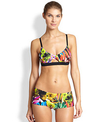 Milly Tropical Print Bikini Top