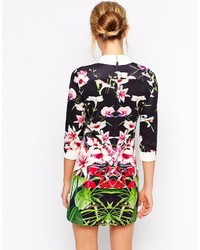 Ted Baker Dress In Mirrored Tropical Print