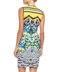 Clover Canyon Toucan Sleeveless Tropical Print Scuba Dress