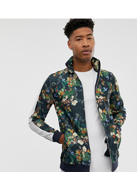 ASOS DESIGN Tall Track Jacket In Retro Fabric With Floral Print And