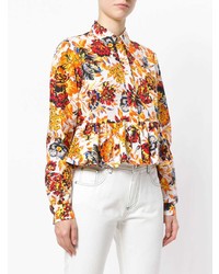 MSGM Floral Peplum Shirt