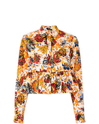 MSGM Floral Peplum Shirt