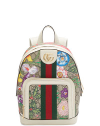 Multi colored Floral Canvas Backpack