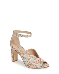 Multi colored Floral Canvas Heeled Sandals