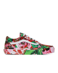 Multi colored Floral Canvas Low Top Sneakers