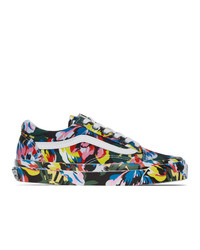 Multi colored Floral Canvas Low Top Sneakers