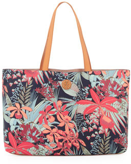 tory burch floral tote bag