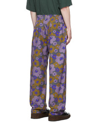 Acne Studios Purple Floral Print Trousers