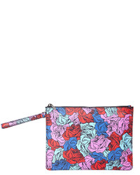 Reece Hudson Bowery Floral Print Leather Pochette Multicolor