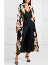 Dolce & Gabbana Floral Print Silk Charmeuse Robe