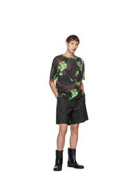Dries Van Noten Green And Purple Flower Round Neck T Shirt