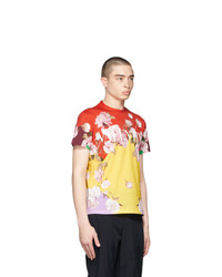 Valentino Multicolor Flying Flowers Print T Shirt