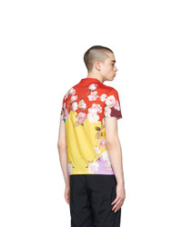 Valentino Multicolor Flying Flowers Print T Shirt