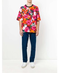 AMI Alexandre Mattiussi Oversized T Shirt Flowers Print