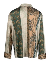 Pierre Louis Mascia Pierre Louis Mascia Patchwork Print Double Breasted Shirt