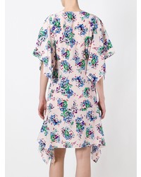 MSGM Floral Print Asymmetric Dress