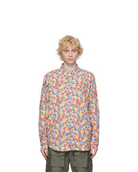 Multi colored Floral Flannel Long Sleeve Shirt