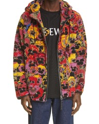 Loewe Pansies Floral Jacquard Fleece Hooded Jacket