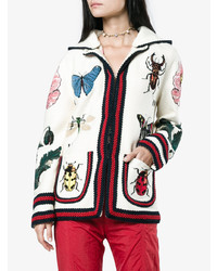 Gucci Embroidered Hooded Cardigan