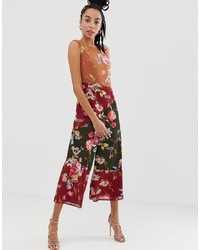 ASOS DESIGN Jumpsuit With High Neck In Mixed Print