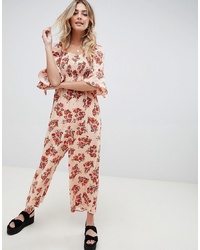 ASOS DESIGN Jumpsuit With Shirred Bodice In Ditsy Floral Print