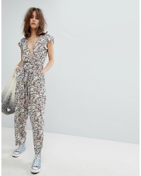 Free People Ruffle Your Feathers Print Jumpsuit