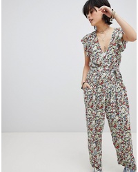 Free People Ruffle Your Feathers Printed Jumpsuit