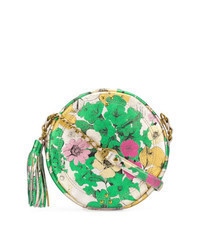 Multi colored Floral Leather Crossbody Bag