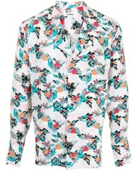 Sulvam Floral Print Button Up Shirt