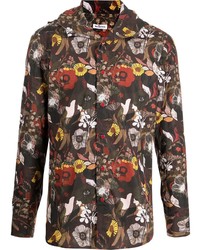 Kiton Floral Print Hooded Shirt