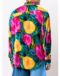 Marni Floral Print Velvet Shirt