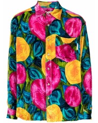 Marni Floral Print Velvet Shirt