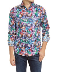 Robert Graham Regular Fit Floral Stretch Cotton Shirt