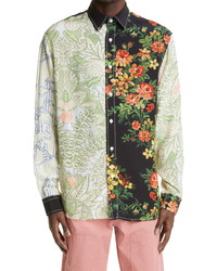 JW Anderson Relaxed Fit Tapestry Print Button Up Shirt
