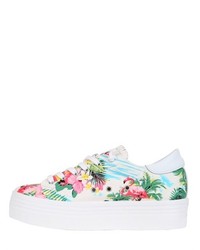 50mm Floral Printed Cotton Sneakers